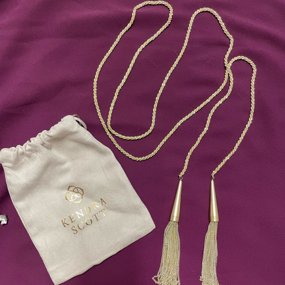 Kendra Scott tassel gold long necklace